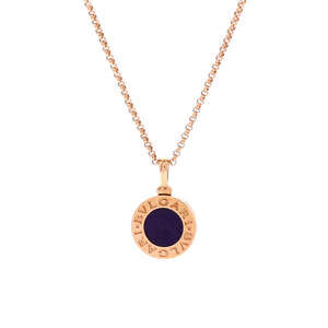 Bvlgari Bvlgari Bvlgari Pendant Necklace 18K Rose Gold with Sugilite